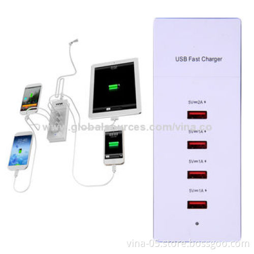 USB Fast Charger for iPad, iPhone and Tablet PCs with 100 - 240V, 50/60Hz Input Range